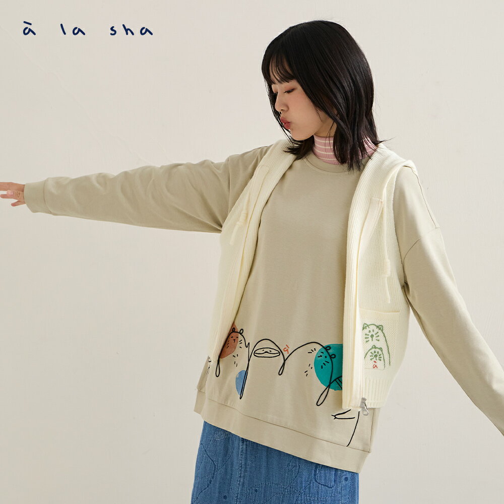 a la sha 大小Q咪連帽背心 a la sha 大小Q咪連帽背心