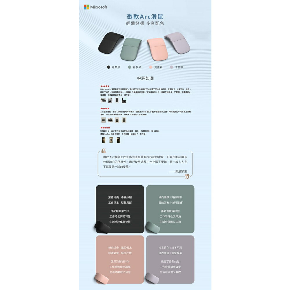 【含稅公司貨】Microsoft微軟 Surface Arc Mouse 藍牙無線滑鼠 ELG-00009 3