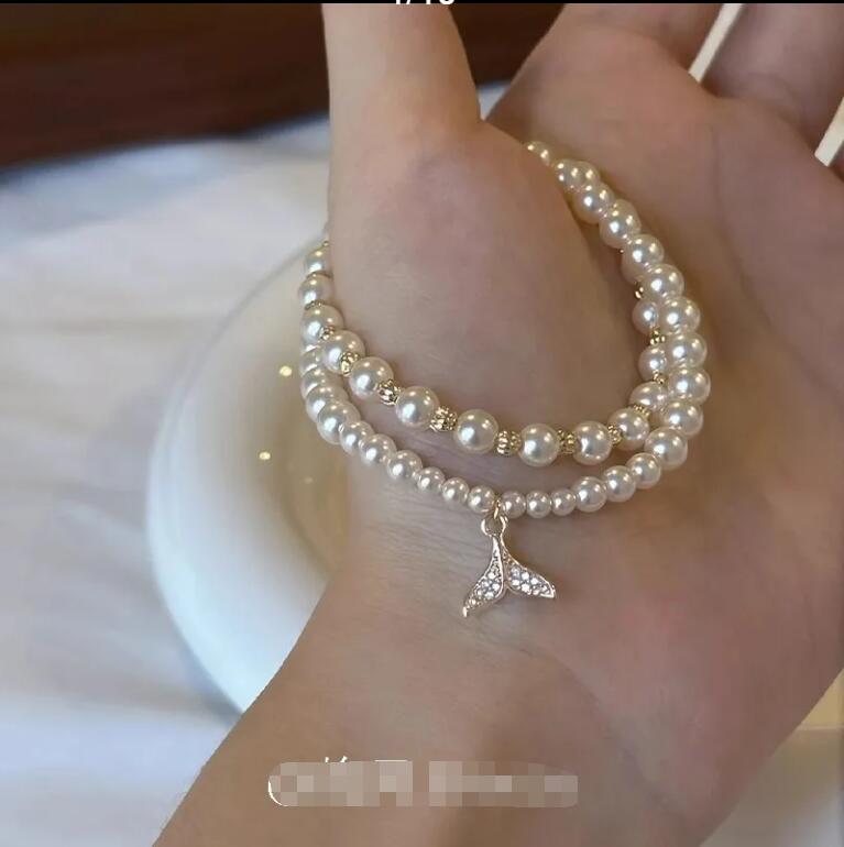 珍珠魚尾氣質手鏈2024年新款手串輕奢小眾女手飾【繁星小鎮】P