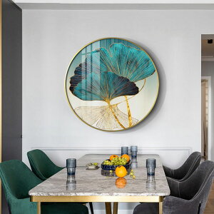 十字繡新款現代簡約圓形銀杏葉餐廳臥室玄關過道鉆石畫滿鉆