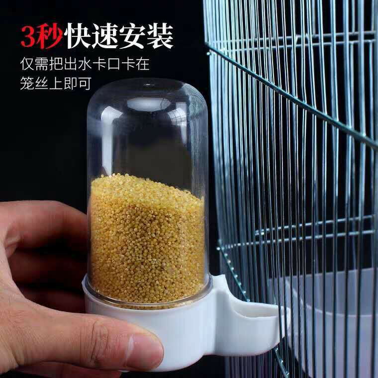 鸚鵡八哥小鳥自動飲水器 喂食器 小鳥通用飲水喂食器 八哥飲水器 合美健 蛋黃粟下料器【現貨】 2