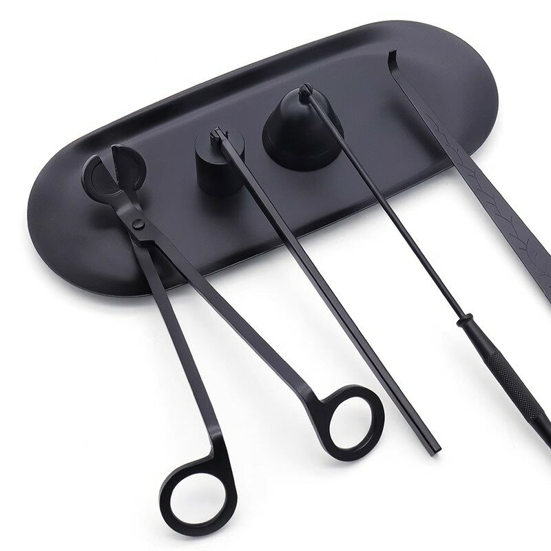 不鏽鋼滅燭器 滅燭鉤 燭芯剪 滅燭罩 燭托盤 蠟燭專用 香氛蠟燭工具組 蠟燭滅燭器【BF0424】《約翰家庭百貨