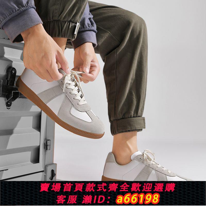 【臺灣公司 可開發票】德訓鞋復古阿甘訓練鞋新款百搭正版經典休閑男女鞋真皮小白鞋板鞋