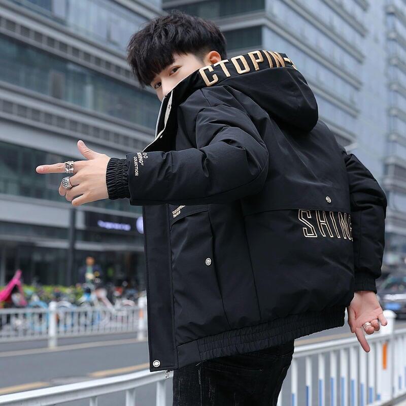 【現時下殺】 男女士外套 衝鋒外套 冬季2022新款棉衣男 加厚保暖韓版短款連帽加厚羽絨棉服男 露天市集 全臺最大