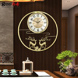 新中式純銅輕奢鐘表掛鐘客廳家用時尚掛表中國風創意靜音時鐘掛墻