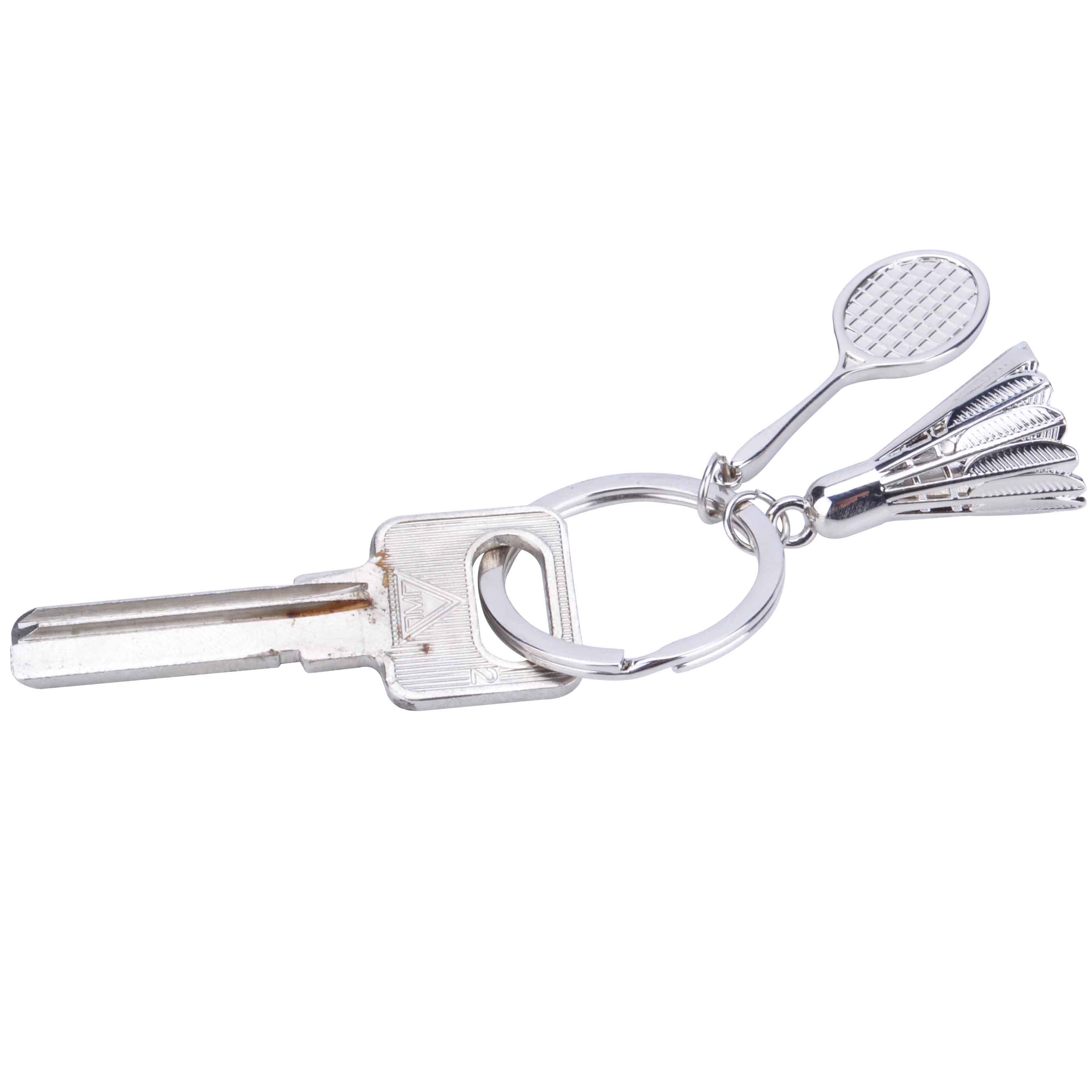 新款羽毛球拍鑰匙扣輕松隨意揮拍創意情侶運動鑰匙鏈可愛生日禮品 3