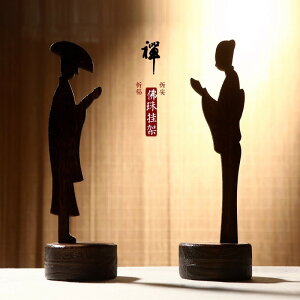 禪意木雕擺件日式桐木工藝品 小件展示架 多功能佛珠念珠掛架 精品日本 全館免運
