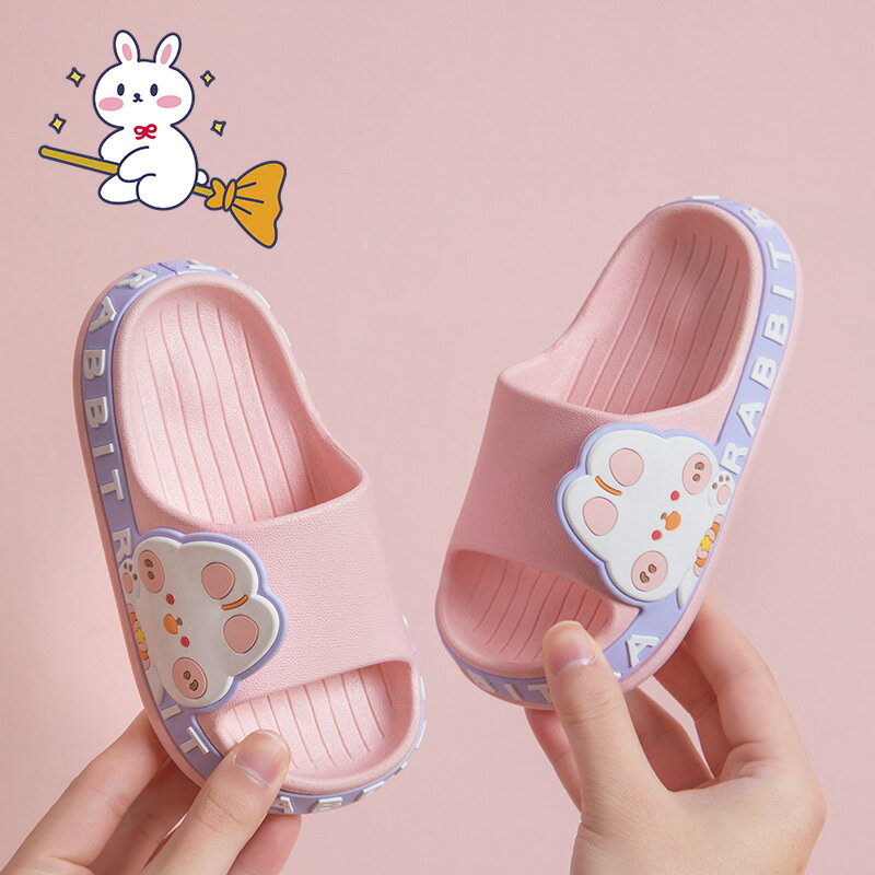 兒童拖鞋夏季女童可愛兔子家用防滑公主洗澡浴室男孩寶寶涼拖鞋小