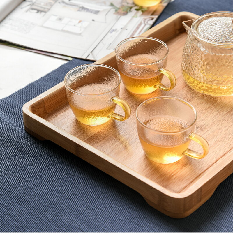 竹木早餐托盤茶盤大號長方形茶托盤水果盤圓形茶水盤餐廳托盤 3