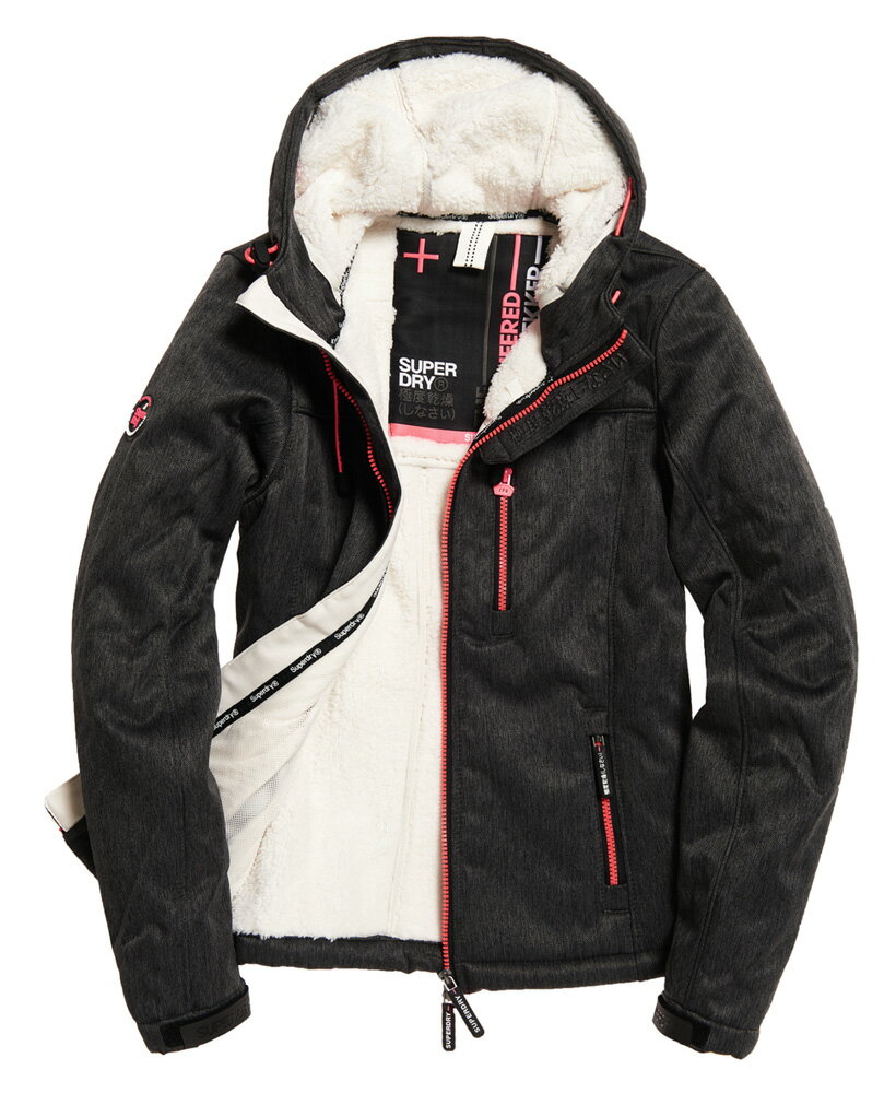 跩狗嚴選 極度乾燥 Superdry Trekker Sherpa 女款 砂礫黑 白 彈性材質 保暖加厚刷毛 外套 風衣 運動