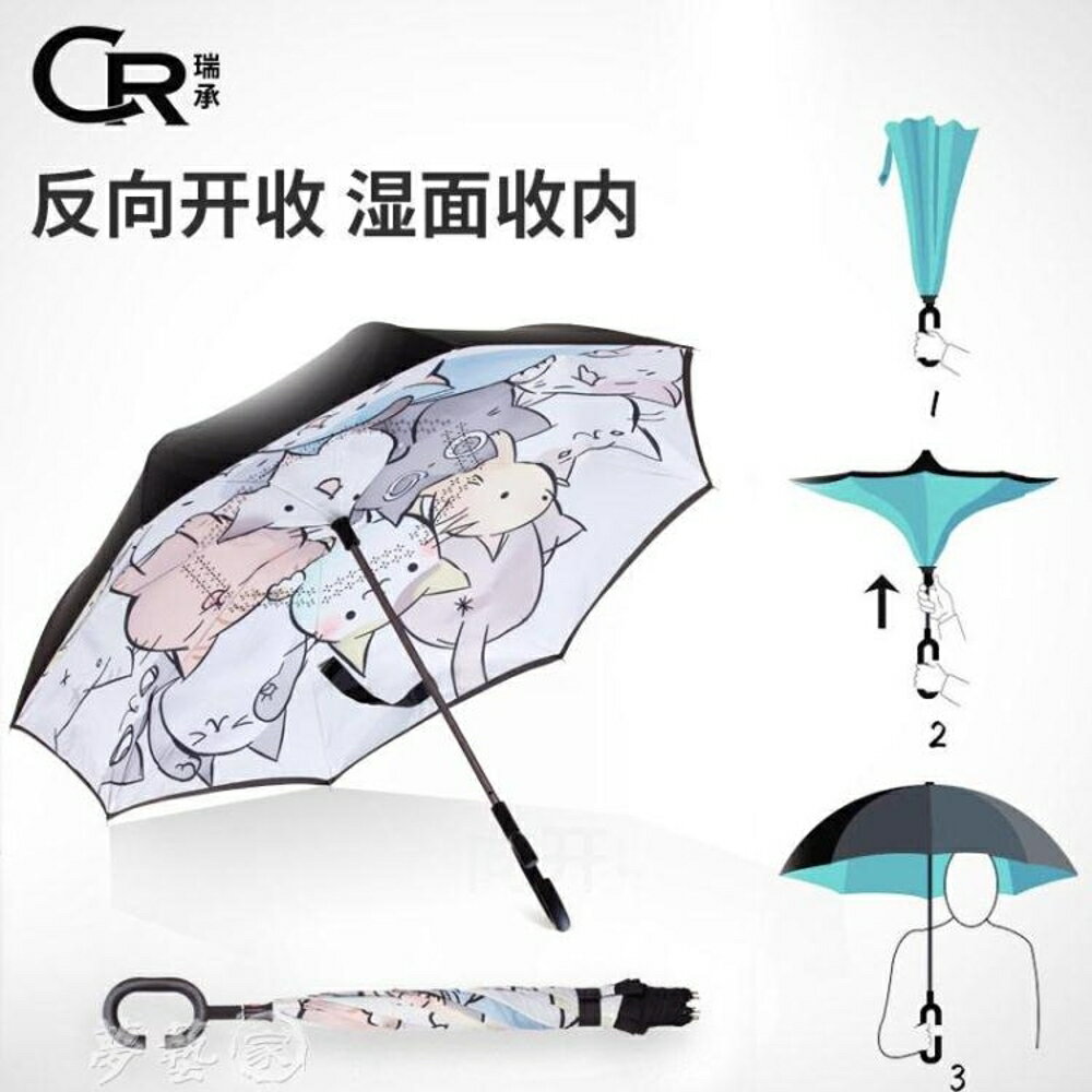 雨傘 反向傘雙層雨傘男女晴雨兩用全自動折疊傘免持式韓國小清新兒童傘 夢藝家