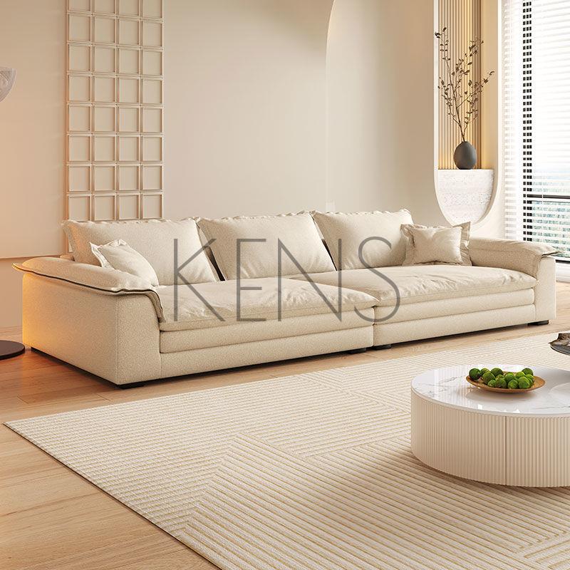 【KENS】沙發 沙發椅 意式免洗科技布直排雙層組合沙發出租房侘寂輕奢沙發客廳小戶型