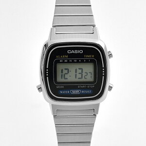 CASIO手錶 小方框黑面銀色電子鋼錶【NECA13】原廠公司貨