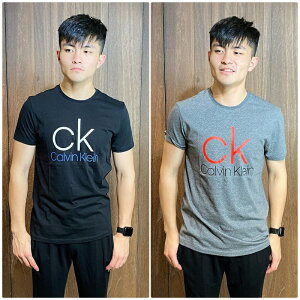 美國百分百【全新真品】Calvin Klein 短袖 T恤 CK T-shirt 短T LOGO 黑色 鐵灰 AA46