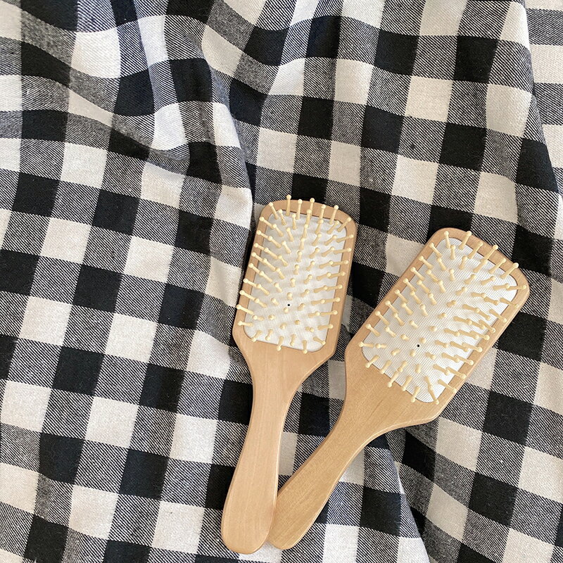 原木梳子女舒適氣墊氣囊梳ins簡約便攜按摩梳防靜電家用宿舍 1