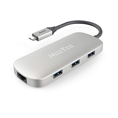 【美國代購-現貨】HooToo Shuttle 3.1 Type C MacBook專用USB Hub with Charging 100W充電＋RJ45網路版本, HDMI 4K-Silver