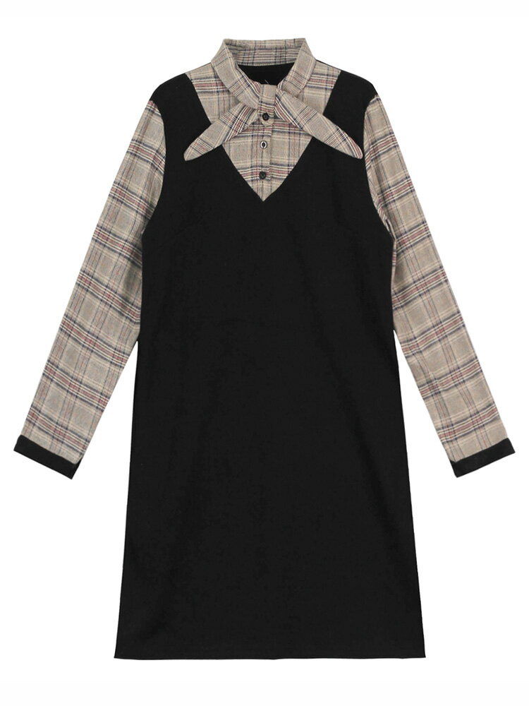 針織連衣裙女秋冬季2020新款法式小個子復古長袖顯瘦氣質打底裙子