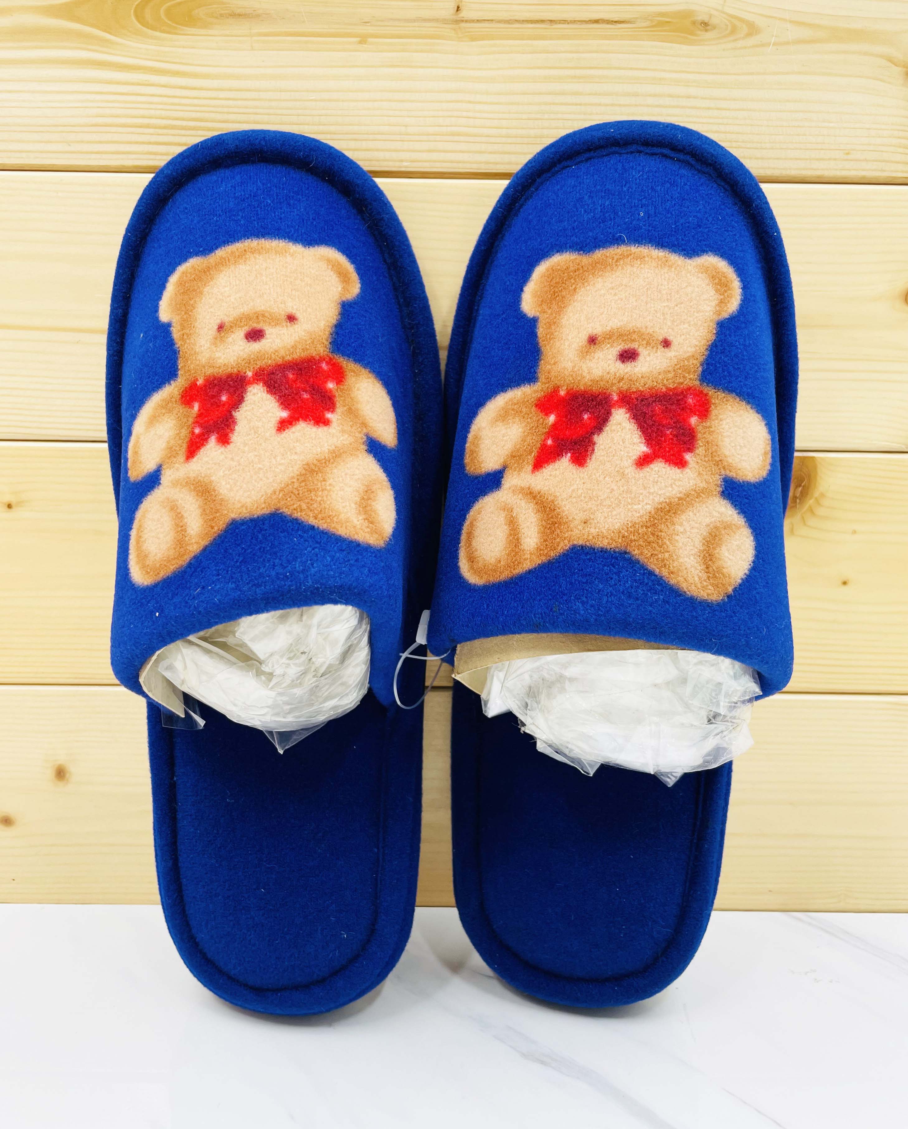 【震撼精品百貨】Teddy Bear 泰迪熊~日本 泰迪熊室內拖鞋-藍*00882