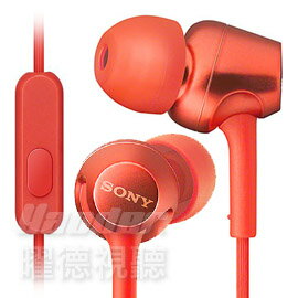 【曜德】SONY MDR-EX255AP 紅色 細膩金屬 耳道式耳機 線控MIC ★ 送收納盒 ★