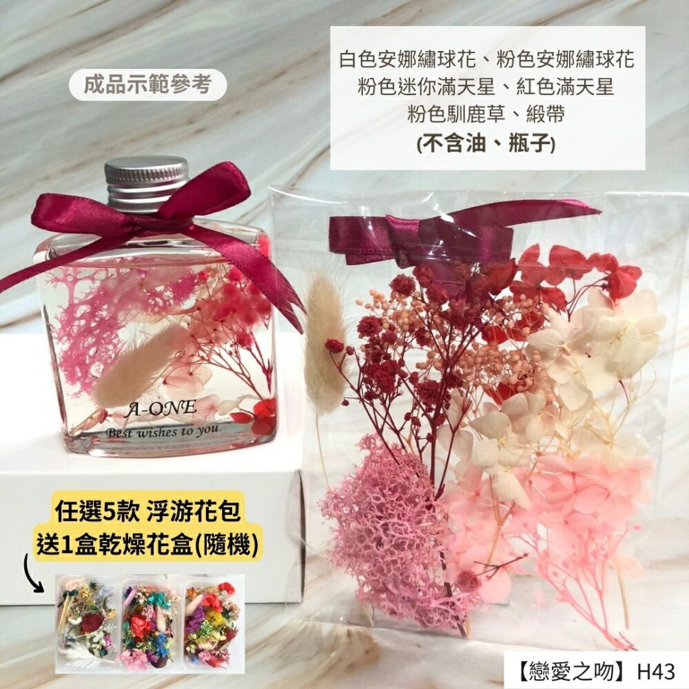 【A-ONE】浮游花DIY花材包 乾燥花 永生花 DIY手作 花材 拍攝道具 馴鹿草 乾燥花 不凋滿天星花藝 H43