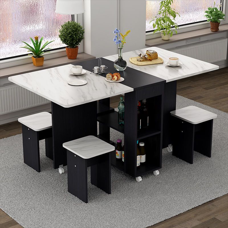 折疊餐桌家用小戶型小型簡易長方形吃飯桌可移動多功能桌子折疊桌