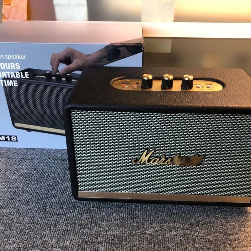 新品上市!!熱門爆品！！柏林之聲音效馬勺音響TWS藍芽音箱m18搖滾複古藍牙音響華強北音響