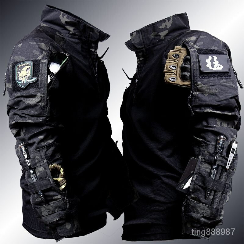 新款蛙服戰術上衣T恤長袖迷彩服CS機車男闇夜軍迷套裝敎官強襲G3