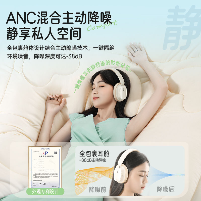 【台灣公司 可開發票】倍思H1i雙金頭戴式藍牙耳機主動降噪無線手機續航電腦通用耳麥 1