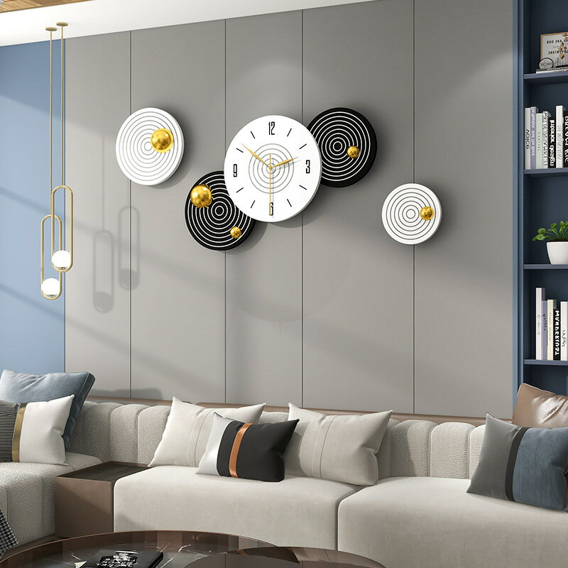 現代簡約鐘表客廳高檔輕奢家用時鐘掛墻超大背景裝飾時尚創意掛鐘