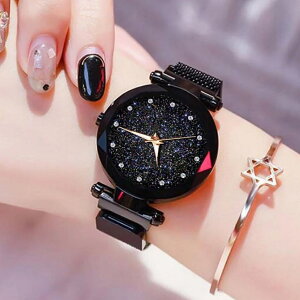 新網紅熱賣星空面磁鐵帶男女情侶學生石英表禮品表小清新手表