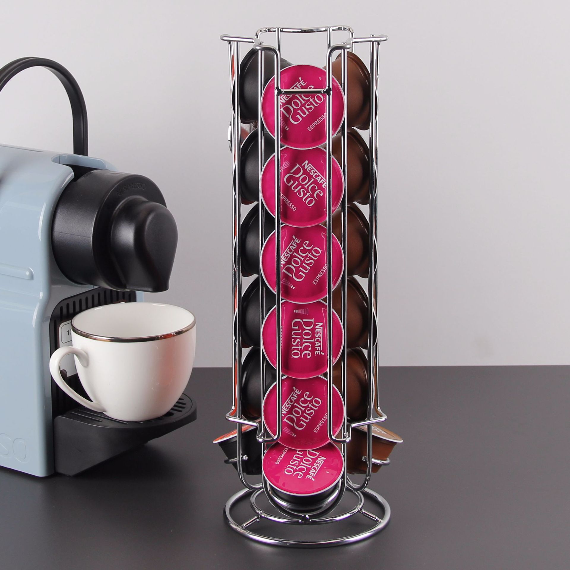 楓林宜居 愛拾家 Dolce Gusto金屬咖啡膠囊展示架 臺面電鍍膠囊咖啡收納架