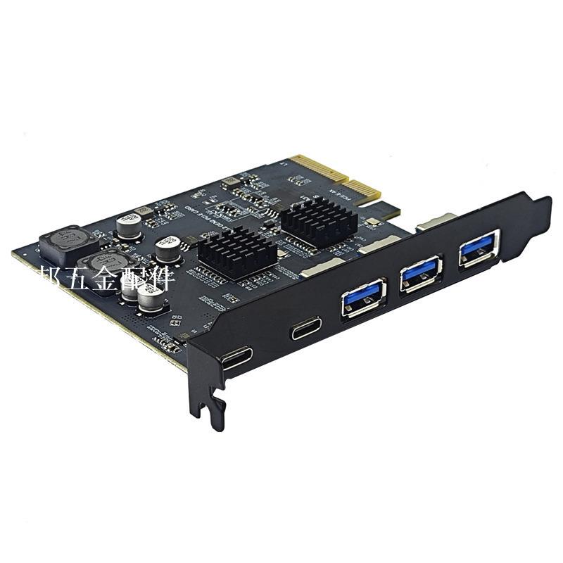 USB3.2擴充套件卡GEN2 TYPE-C 10Gbps PCI-E 4X轉接TYPE-C祥碩ASM3142[領邦五金配件]