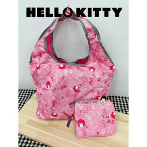 【Hello Kitty】蘋果樂園摺疊手提袋-粉紅KT00Q11PK
