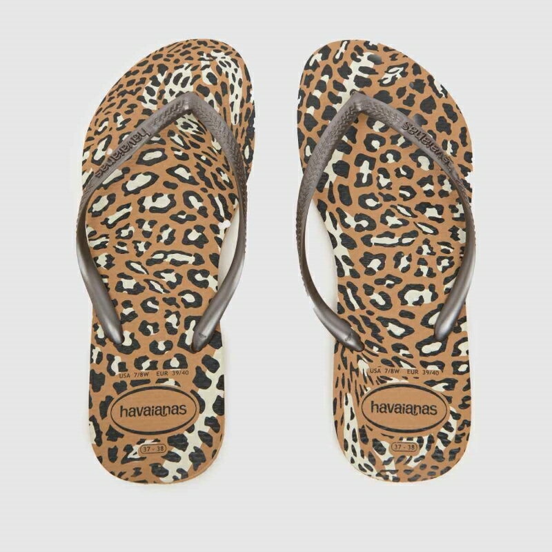 havaianas 哈瓦士 巴西人字拖 女款 slim animals 咖啡豹紋 涼鞋 拖鞋 夾腳拖 海灘鞋＊夏日微風＊