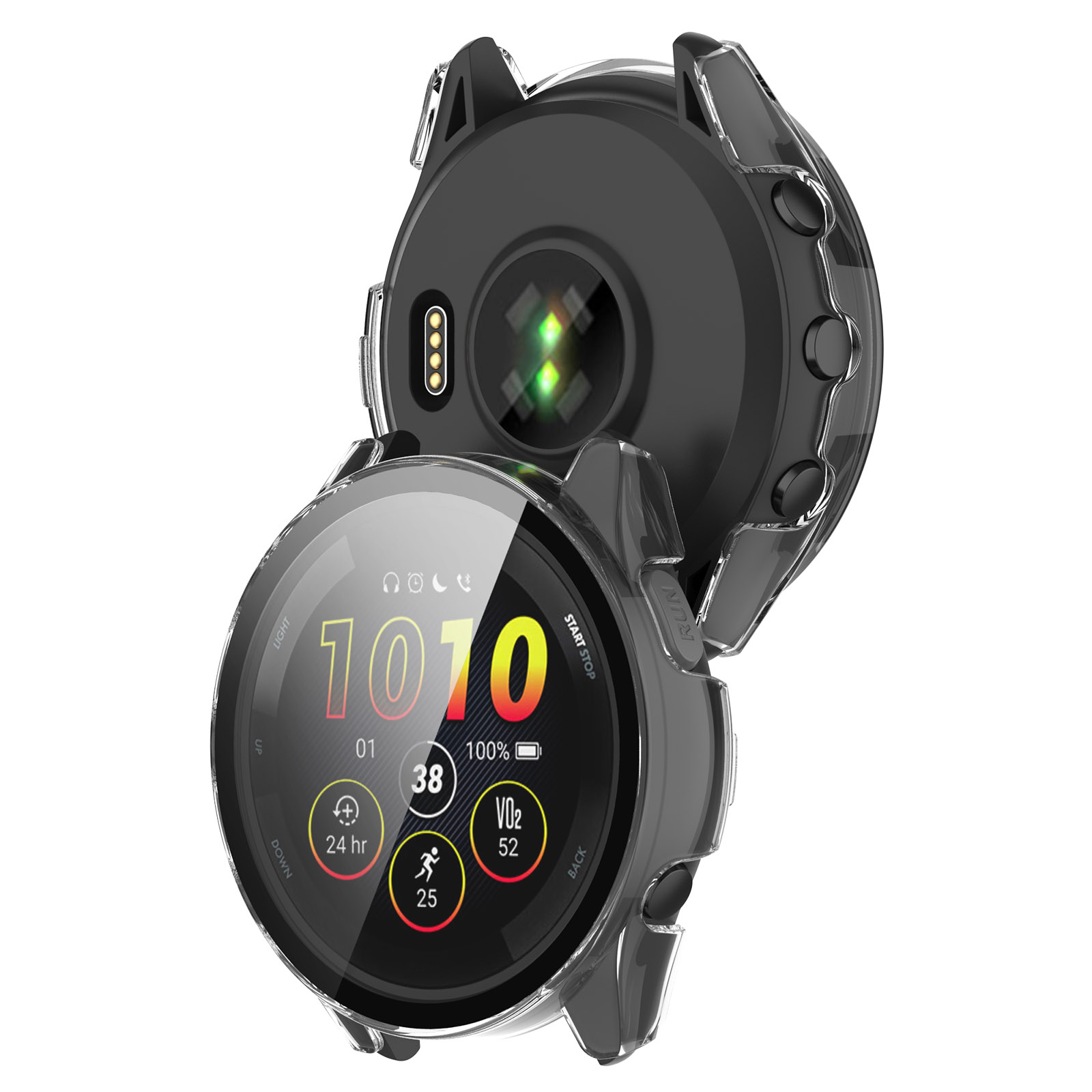 【PC+鋼化玻璃一體錶殼】適用 Garmin forerunner 165 music 手錶 保護殼 硬殼 6
