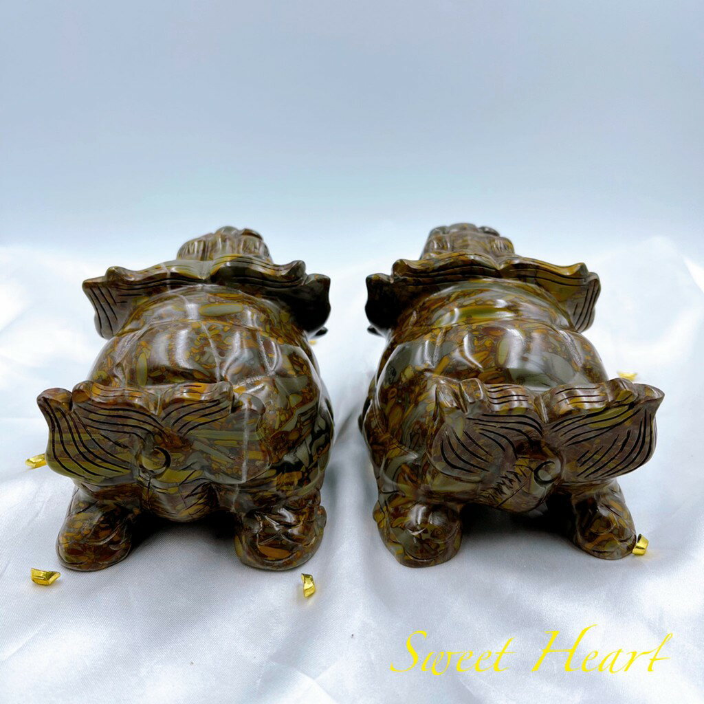 Sweet Heart 田芯開運精選 💯 天然 女媧石 女媧石龍龜 龍龜 一對 聚財陣宅 福氣長壽 贈五帝綁飾 含開光 2