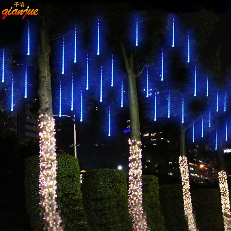 LED流星雨燈新年彩燈戶外亮化防水裝飾燈流星雨燈節日圣誕樹燈