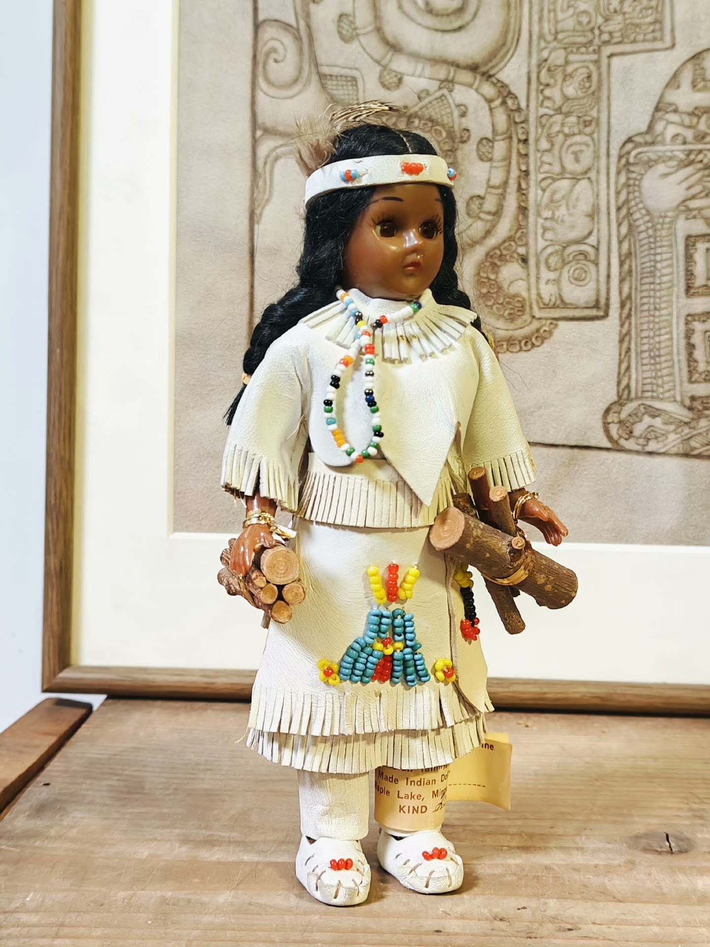 日本回流擺飾 美產印第安娃娃 老膠皮娃娃