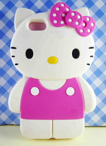 【震撼精品百貨】Hello Kitty 凱蒂貓 HELLO KITTY iPhone5手機造型矽膠殼-點點蝴蝶結(站) 震撼日式精品百貨