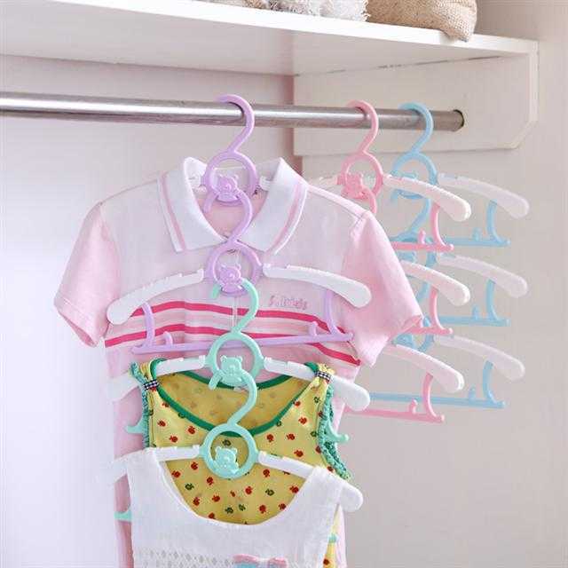 伸縮疊掛兒童衣架小孩寶寶衣服架掛衣架曬衣架新生兒防滑衣架子