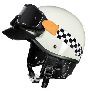 跨境日式復古頭盔電動摩托車半盔女騎士瓢盔夏季踏板匪幫頭盔