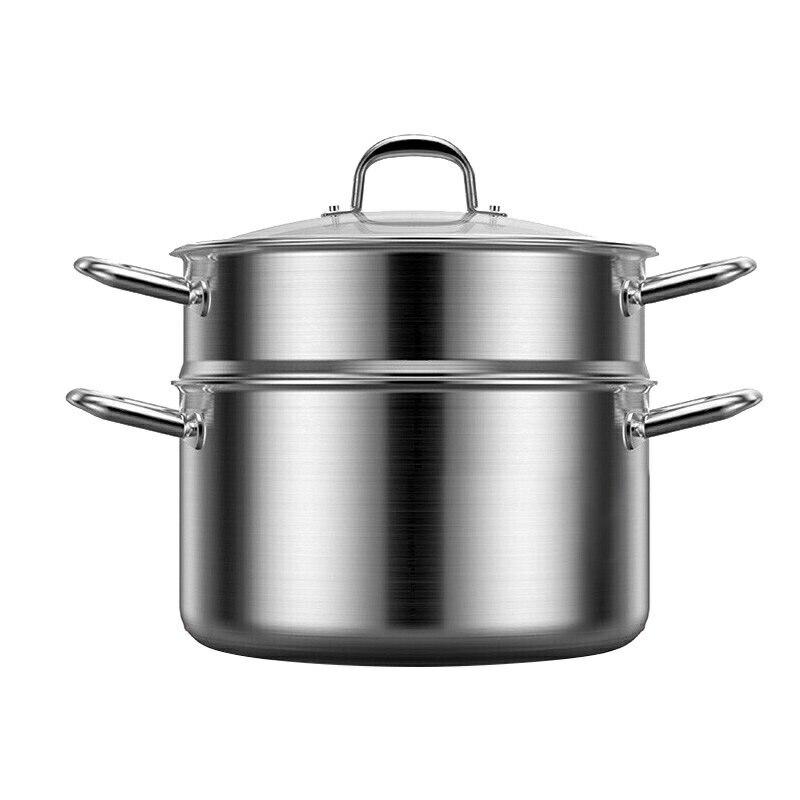 DUMIK加厚316不銹鋼蒸鍋家用雙層湯鍋燉鍋電磁爐燃氣灶專用蒸煮鍋