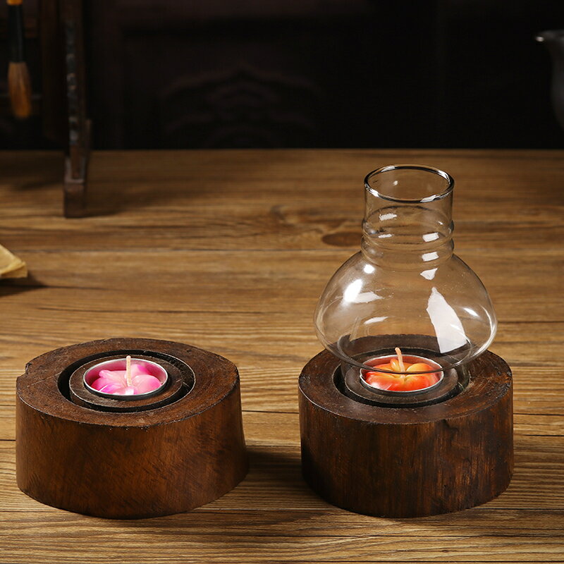 泰國進口實木質燭臺擺件香薰復古蠟燭臺創意裝飾桌面餐桌擺件裝飾