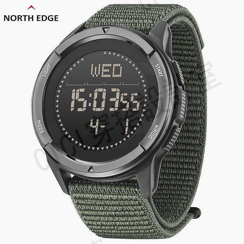 North Edge(alps)時尚戶外運動手錶登山游泳專用步節拍器指南針防水電錶學生表男錶【亞德機械五金家居】