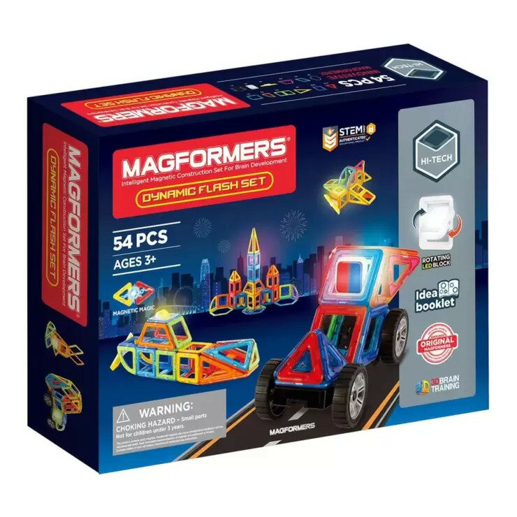 【10%點數回饋】Magformers 磁性建構片 閃光車 54片裝