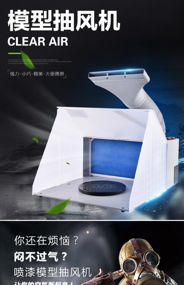 台灣公司超低價】5D模型浩盛抽風箱HS-E420 小型模型噴漆上色工作