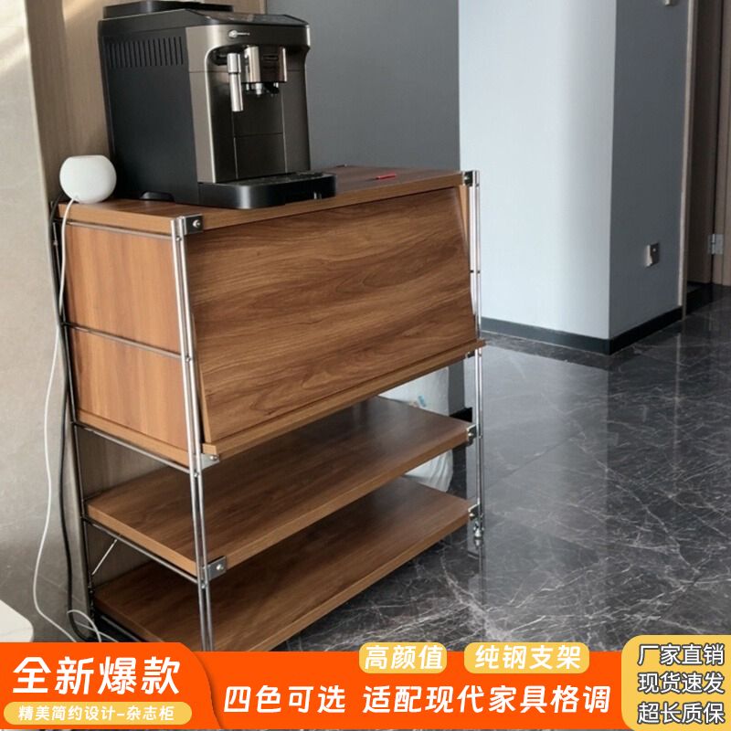 工廠現貨 日式收納美學中古餐邊櫃客廳沙發邊櫃落地廚房書櫃烤箱櫃子置物架487-LPS 保售後 臺灣公司