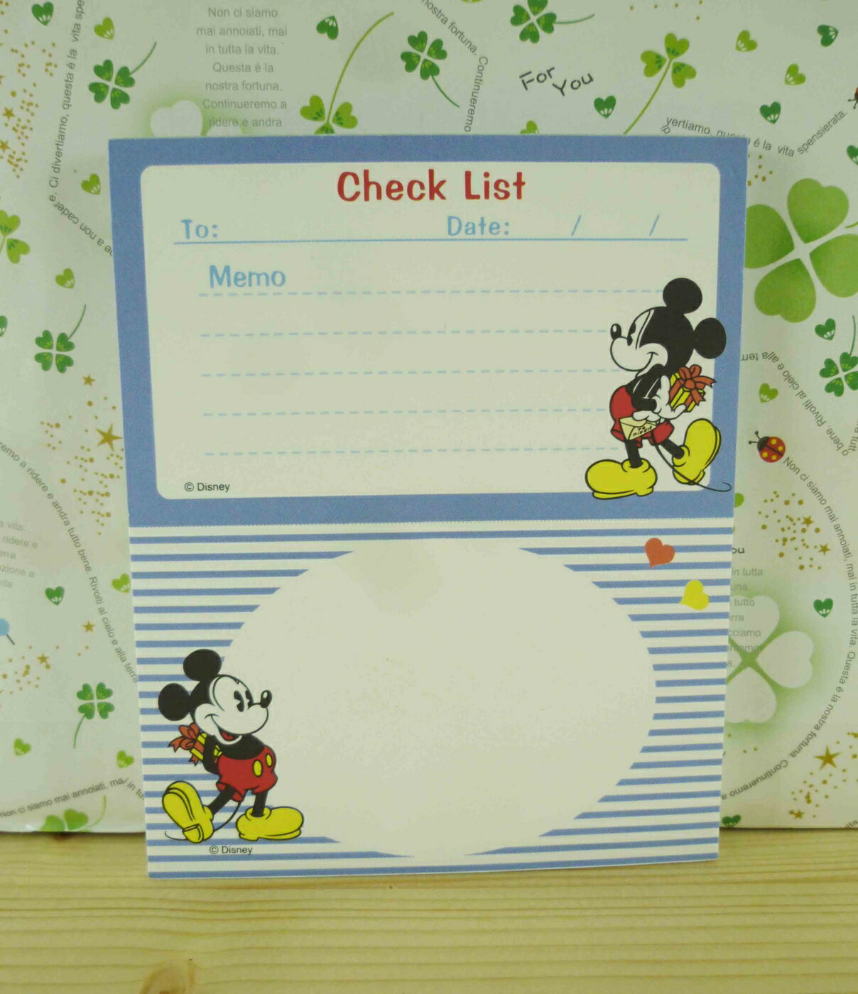 【震撼精品百貨】Micky Mouse 米奇/米妮 卡片式MEMO紙-藍綠色 震撼日式精品百貨