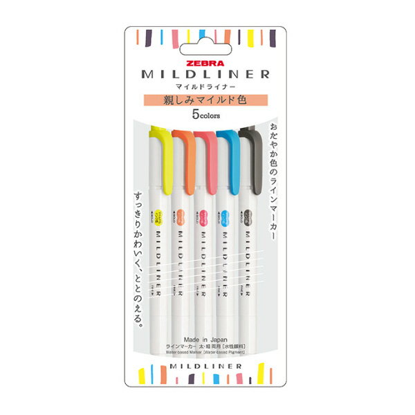 日本 斑馬 MILDLINER 雙頭柔性 水性 螢光筆 親和系5色組 /組 WKT7-N-5C-N【領券滿額再折千10/31止】