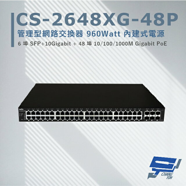 昌運監視器 全新促銷品 限量一臺 CS-2648XG-48P 6埠+48埠 10/100/1000M網路交換器